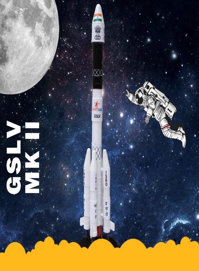 SquareDrop Geosynchronous Satellite Launch Vehicle - GSLV MK II - Space Shuttle - Rocket Model - Astronomy - Toy Rocket - Sky Science - Do It Yourself Activity Kit - Image 1